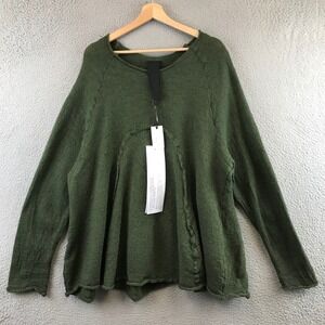 NWT $383  Atelier Germany Knitted Tunic Teal Green Size S Loose Fit Art to Wear